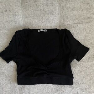Zara Black V-Neck Women's Top